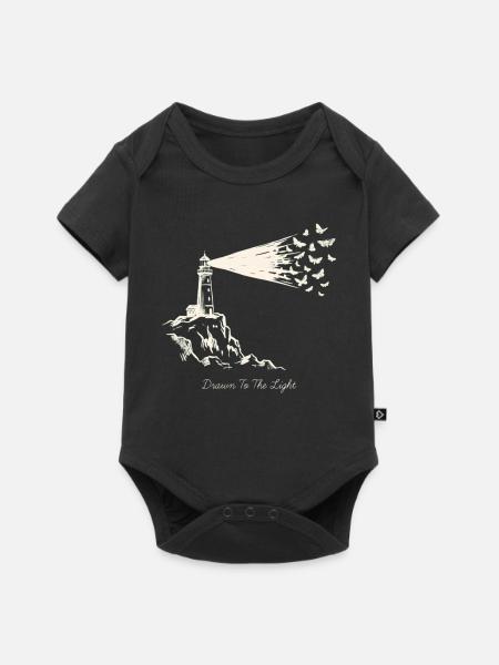 Drawn To The Light Lighthouse - Baby Premium Kurzarmbody - Schwarz
