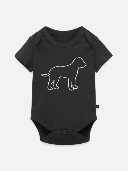 Hunde Silhouette Outline - Baby Premium Kurzarmbody - Schwarz