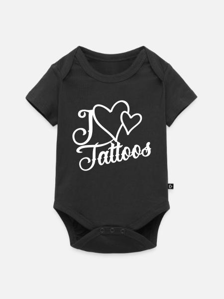 I Love Tattoos - Baby Premium Kurzarmbody - Schwarz