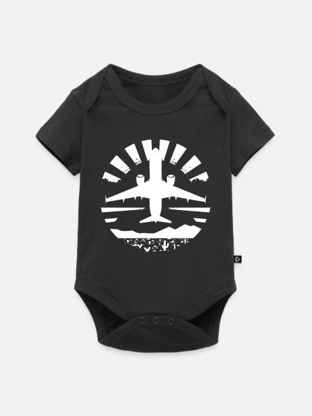 Flugzeug - Baby Premium Kurzarmbody - Schwarz