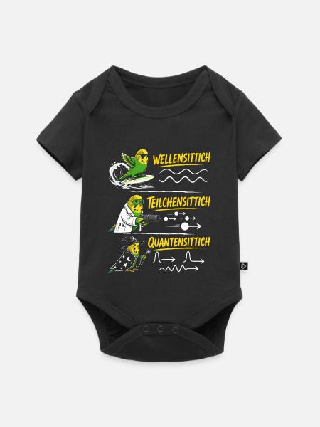 Wellensittich Quantensittich Fan - Baby Premium Kurzarmbody - Schwarz