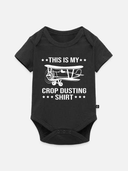 Crop Duster Flugzeug Pilot - Baby Premium Kurzarmbody - Schwarz