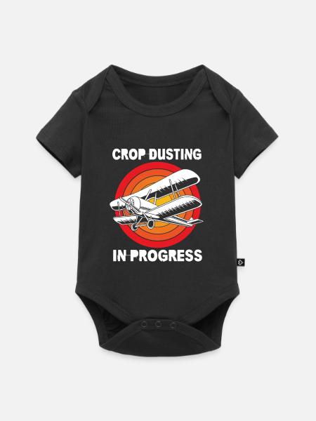 Crop Duster Flugzeug Pilot - Baby Premium Kurzarmbody - Schwarz