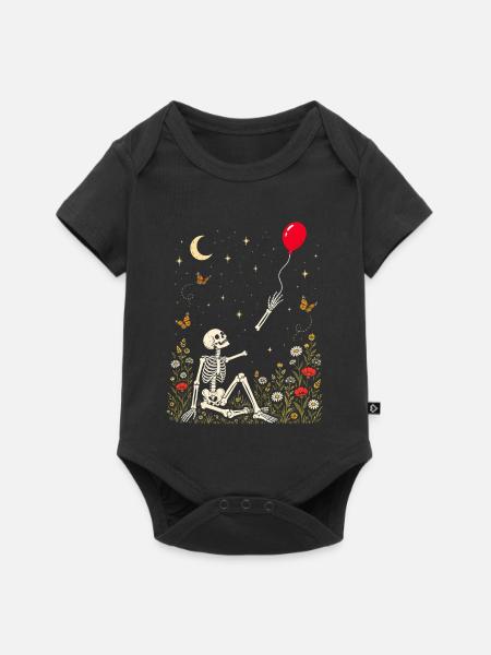 Rotes Ballonskelett - Baby Premium Kurzarmbody - Schwarz