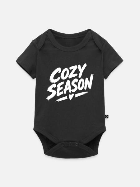 COZY SEASON - Baby Premium Kurzarmbody - Schwarz