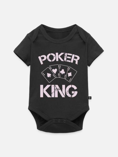 Poker König Kartenmuster - Baby Premium Kurzarmbody - Schwarz