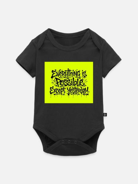 Alles ist möglich Graffiti-Zitat - Baby Premium Kurzarmbody - Schwarz