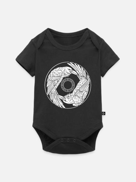 Gedanke und Erinnerung - zwei Raben - Baby Premium Kurzarmbody - Schwarz