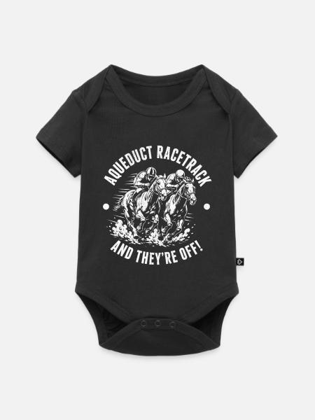 Rennbahn Start – Pferderennen Silhouette - Baby Premium Kurzarmbody - Schwarz