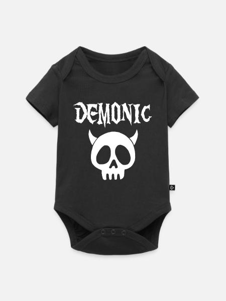 Manga Dämonenschädel (Weiß) - Baby Premium Kurzarmbody - Schwarz