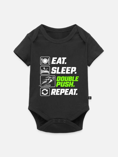 Eat Sleep Double Push Repeat Skate - Baby Premium Kurzarmbody - Schwarz