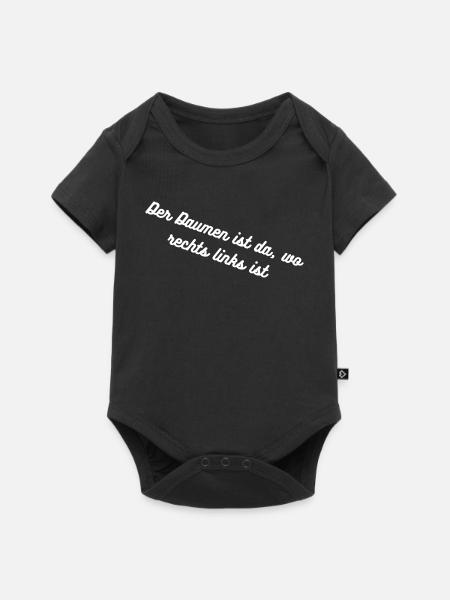 HN Diagonaler Script-Spruch  - Baby Premium Kurzarmbody - Schwarz