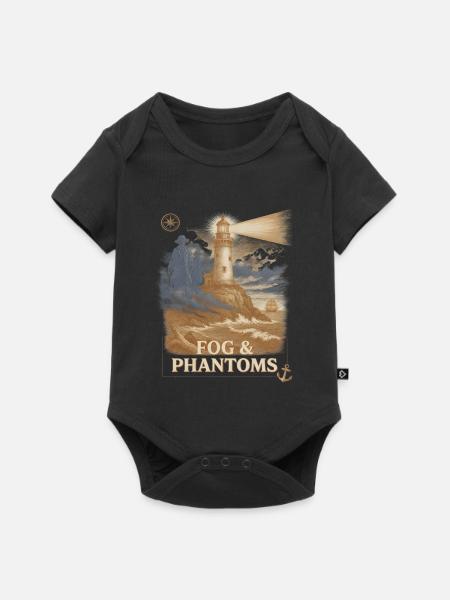 Fog And Phantoms Leuchtturm Küste - Baby Premium Kurzarmbody - Schwarz