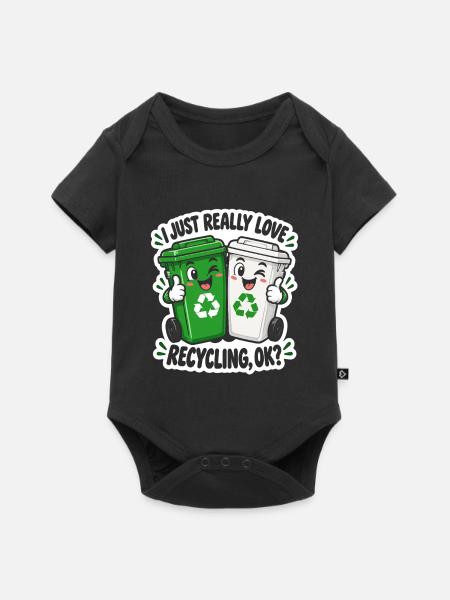 Duo Recycling Lächelnde Eimer - Baby Premium Kurzarmbody - Schwarz