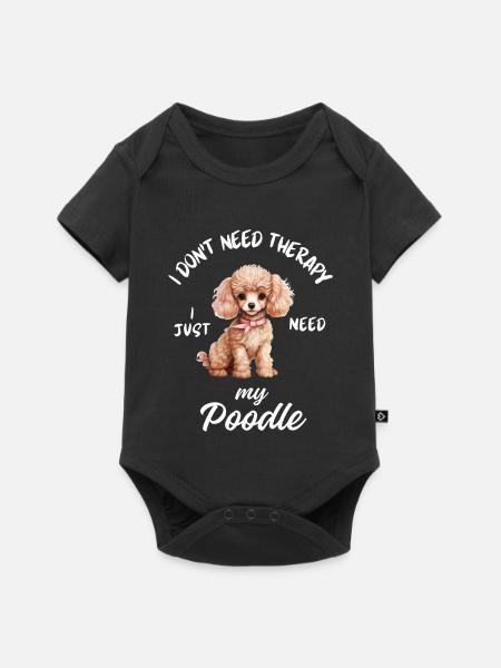 Süßer Pudelwelpe - Baby Premium Kurzarmbody - Schwarz