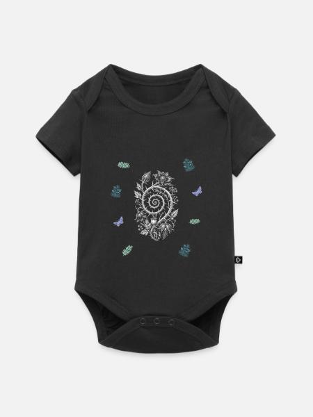 Dornenspirale & Farn & Beerenzweig - Botanik - Baby Premium Kurzarmbody - Schwarz