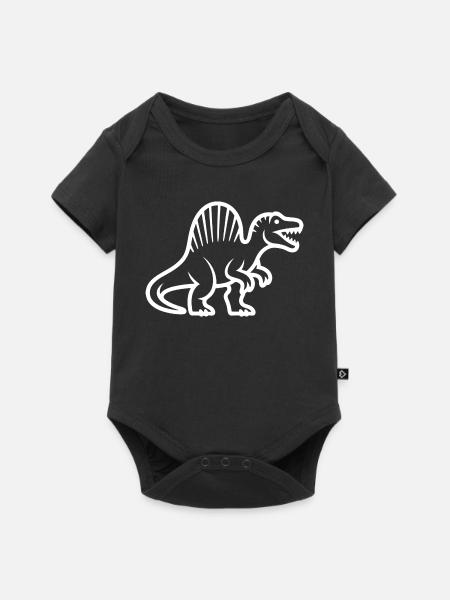 Stegosaurus-Silhouette im Retro-Stil - Baby Premium Kurzarmbody - Schwarz