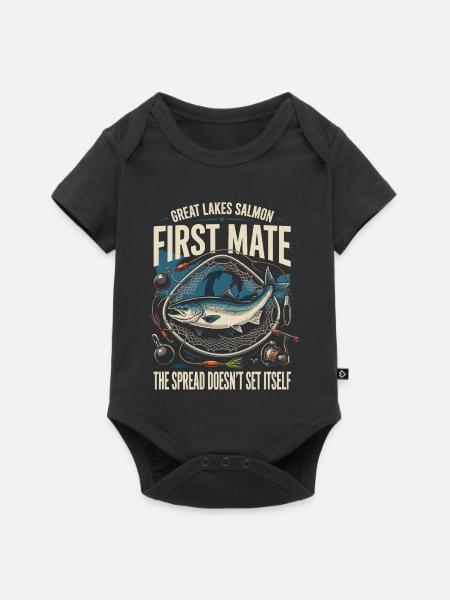 Great Lakes First Mate Salmon - Baby Premium Kurzarmbody - Schwarz