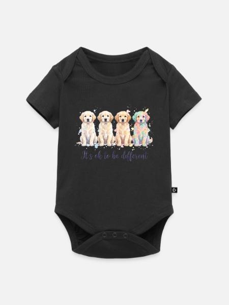 Wasserfarbenhunde – Anders Sein - Baby Premium Kurzarmbody - Schwarz