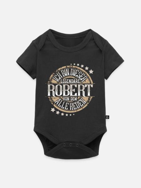 Robert - Baby Premium Kurzarmbody - Schwarz