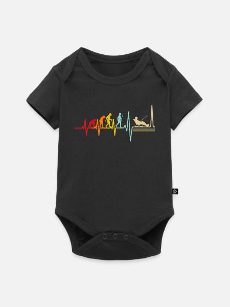 Evolution Fischer Herzschlag Retro - Baby Premium Kurzarmbody - Schwarz