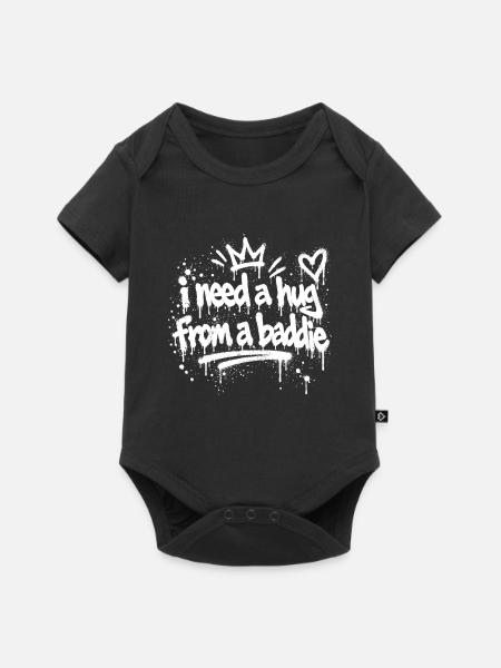 Graffiti Krone Freiheit - Baby Premium Kurzarmbody - Schwarz