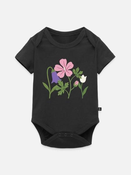 Blumen · Gartenfreunde · Tulpe - Baby Premium Kurzarmbody - Schwarz