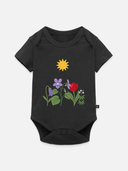 Gartenfreunde · Natur · Sonne · Veilchen - Baby Premium Kurzarmbody - Schwarz