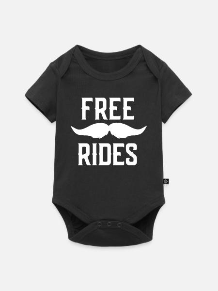 Kostenlose Schnurrbart-Reiten für Männer - Baby Premium Kurzarmbody - Schwarz
