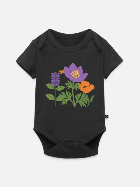Mohn · Blumenstrauß · Gartenfreunde · Blumen - Baby Premium Kurzarmbody - Schwarz