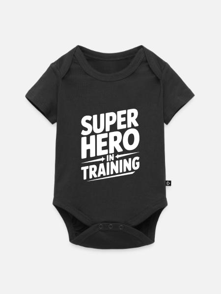 Superheld in Ausbildung - Baby Premium Kurzarmbody - Schwarz