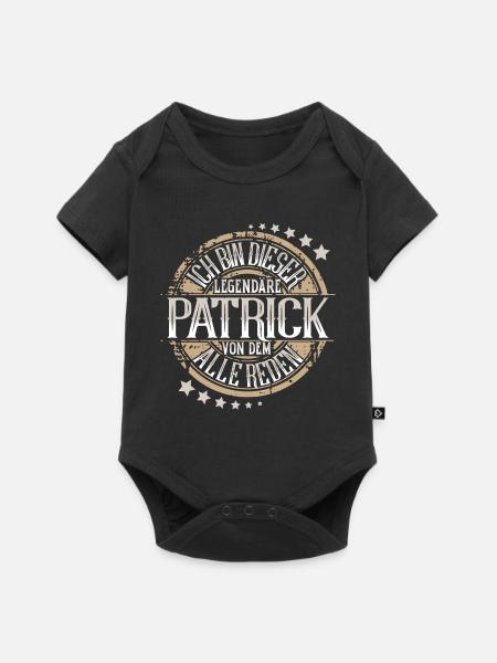 Patrick - Baby Premium Kurzarmbody - Schwarz