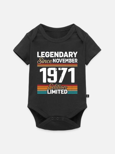 November 1971 - Baby Premium Kurzarmbody - Schwarz
