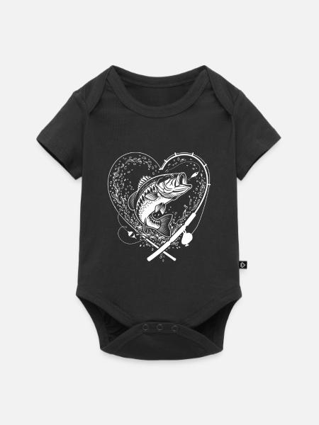 Passion Pêche Cœur de Pêcheur - Baby Premium Kurzarmbody - Schwarz