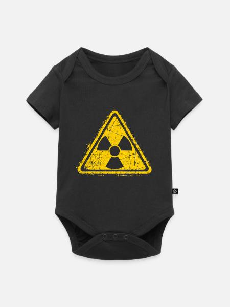 Strahlenwarnschild - Radioaktiv - Nuklear - Baby Premium Kurzarmbody - Schwarz