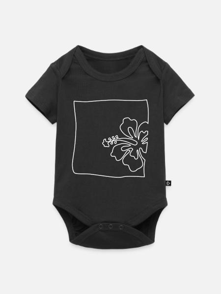 Hibiskus minimalistisch - Baby Premium Kurzarmbody - Schwarz