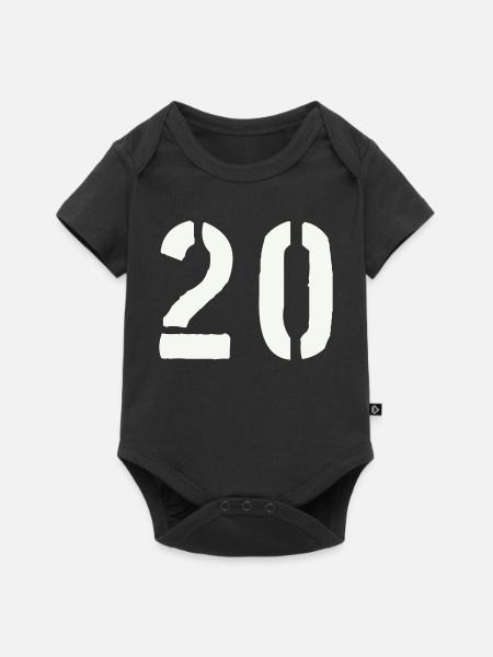 20_zahl- - Baby Premium Kurzarmbody - Schwarz