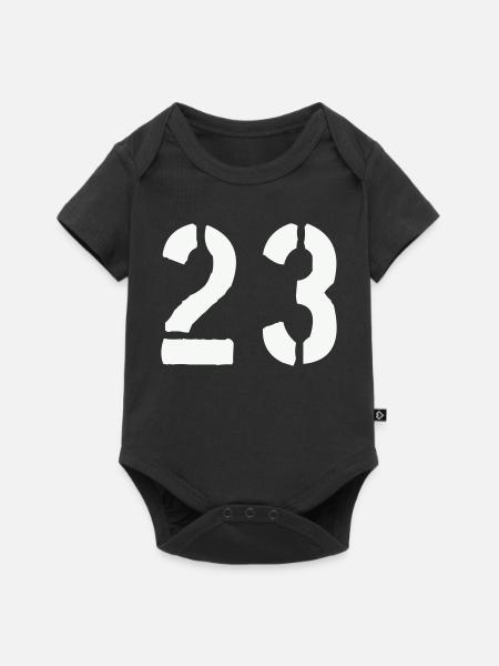 23_zahl - Baby Premium Kurzarmbody - Schwarz