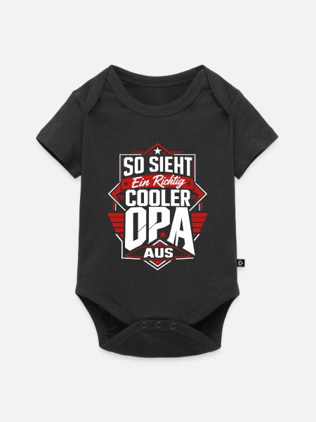 So sieht ein cooler Opa aus - Baby Premium Kurzarmbody - Schwarz