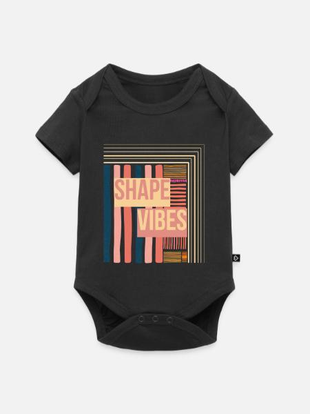 Shape Vibes Farbblockprint - Baby Premium Kurzarmbody - Schwarz