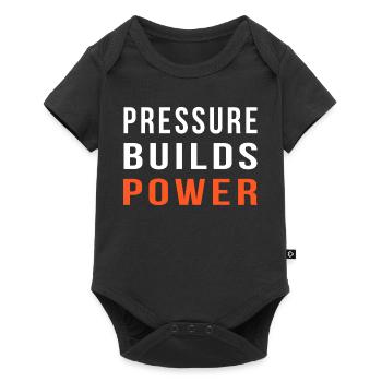 Druck baut Power Gym Motivation auf - Baby Premium Kurzarmbody - Schwarz - Vorne