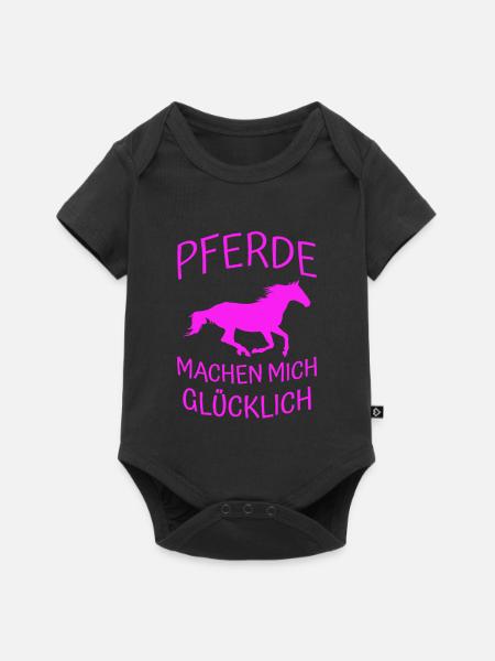Pferde Glück - Baby Premium Kurzarmbody - Schwarz
