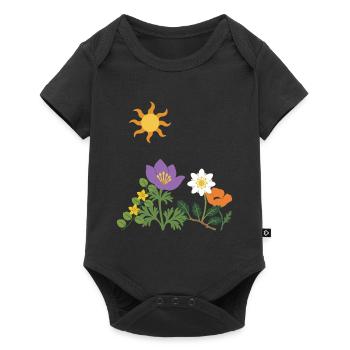 Blumen · Sonne · Natur · Mohn - Baby Premium Kurzarmbody - Schwarz - Vorne
