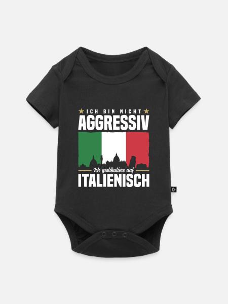 Ich bin nicht aggressiv - Baby Premium Kurzarmbody - Schwarz
