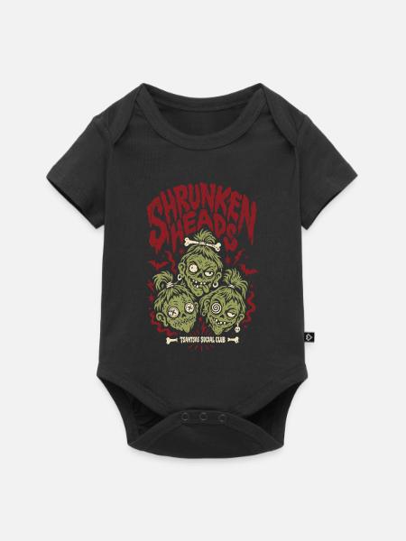 Tsantsas Social Club – Shrunken Heads - Halloween - Baby Premium Kurzarmbody - Schwarz