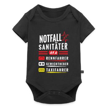 Notfallsanitäter aka Rennfahrer, Lustiges Motiv - Baby Premium Kurzarmbody - Schwarz - Vorne