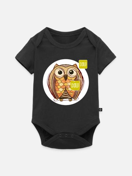Eule  - Baby Premium Kurzarmbody - Schwarz