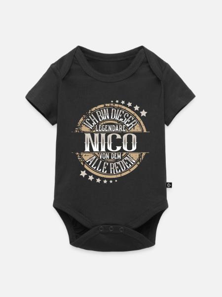 Nico - Baby Premium Kurzarmbody - Schwarz