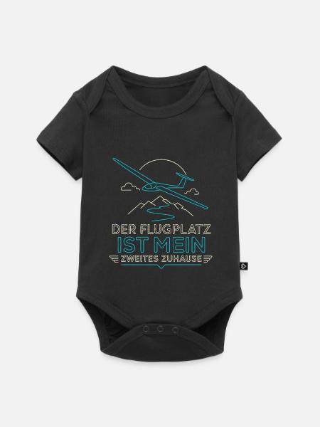 Der Flugplatz ist mein Zuhause - Baby Premium Kurzarmbody - Schwarz