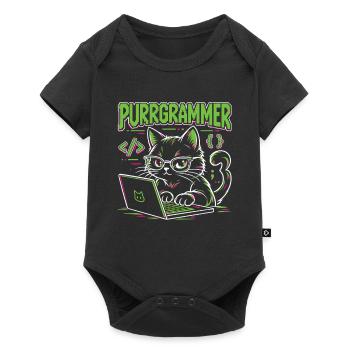 Purrgrammer – Programmierer Katze Coding Humor - Baby Premium Kurzarmbody - Schwarz - Vorne